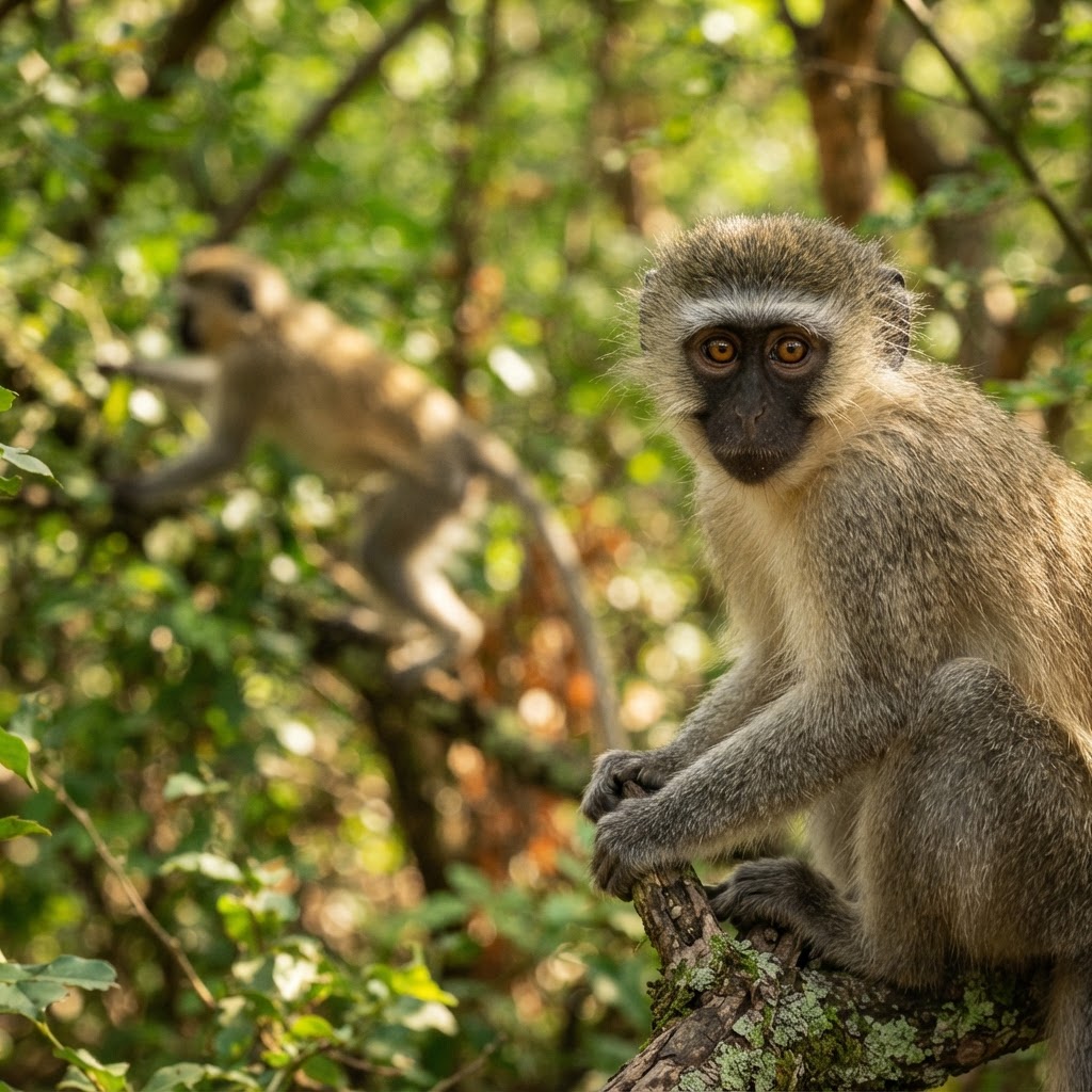 Free-roaming monkeys at Bushbabies Monkey Sanctuary Hartbeespoort